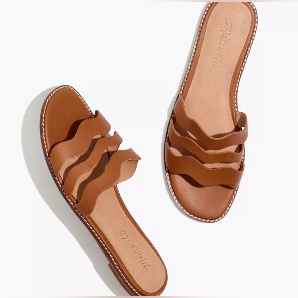 Madewell The Wave Slide Sandal in Vachetta Leather — Size 8.5
